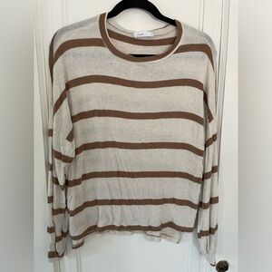 CJLA tan and brown striped sweater. Size medium